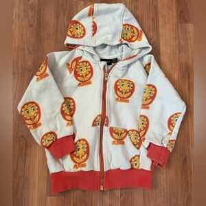 Mini Rodini zip-up Hoodie / Flower Print Size 6-7